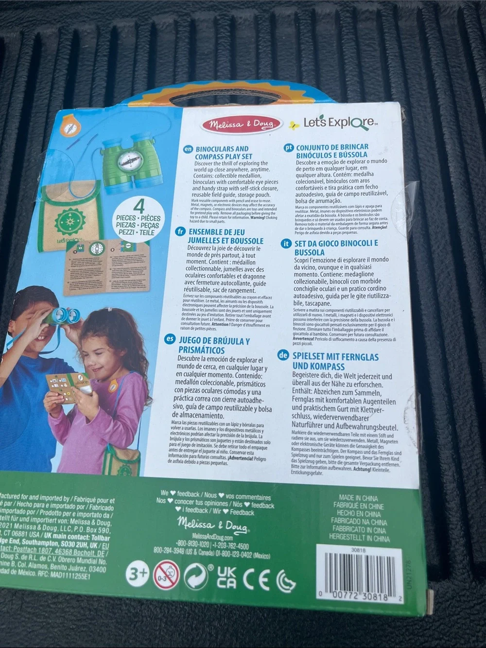 Melissa & Doug Green and Blue Binoculars with Compass Play Set